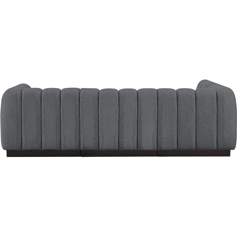 Pemberly Row 4-Piece Contemporary Fabric L-Shaped Modular Sectional in Dark Gray