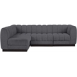 Pemberly Row 4-Piece Contemporary Fabric L-Shaped Modular Sectional in Dark Gray