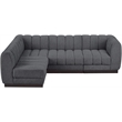 Pemberly Row 4-Piece Contemporary Fabric L-Shaped Modular Sectional in Dark Gray