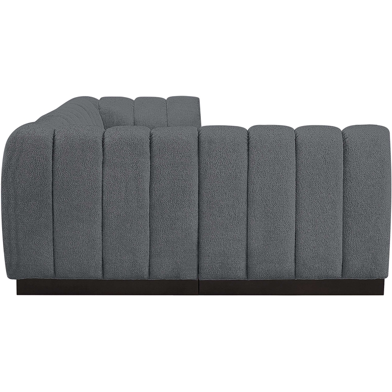 Pemberly Row 4-Piece Contemporary Fabric L-Shaped Modular Sectional in Dark Gray