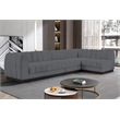 Pemberly Row 5-Piece Contemporary Fabric L-Shaped Modular Sectional in Dark Gray