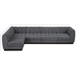 Pemberly Row 5-Piece Contemporary Fabric L-Shaped Modular Sectional in Dark Gray