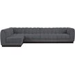 Pemberly Row 5-Piece Contemporary Fabric L-Shaped Modular Sectional in Dark Gray