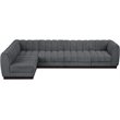 Pemberly Row 5-Piece Contemporary Fabric L-Shaped Modular Sectional in Dark Gray