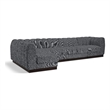Pemberly Row 5-Piece Contemporary Fabric L-Shaped Modular Sectional in Dark Gray