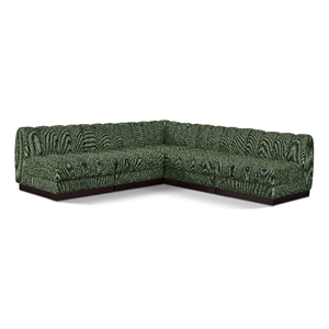 Pemberly Row 98.5&quot 5-Piece Contemporary Fabric Modular Sectional in Green