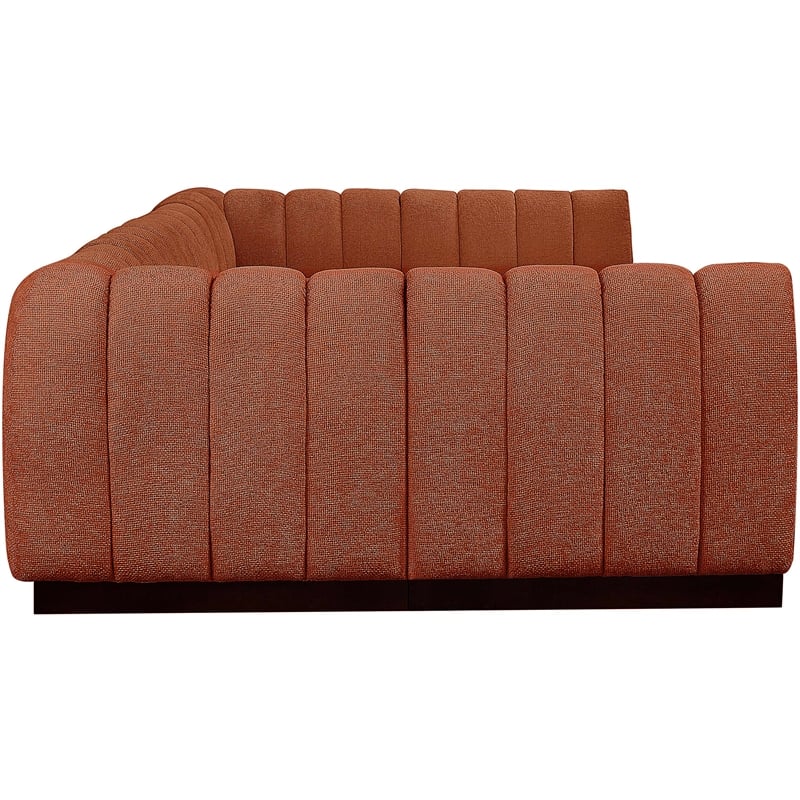 Pemberly Row 6-Piece Contemporary Fabric U-Shaped Modular Sectional in Orange