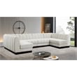 Pemberly Row 6-Piece Contemporary Fabric U-Shaped Modular Sectional in Cream