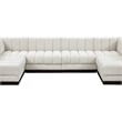 Pemberly Row 6-Piece Contemporary Fabric U-Shaped Modular Sectional in Cream