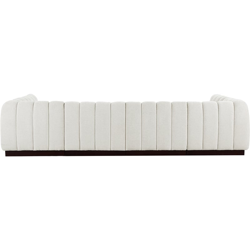 Pemberly Row 6-Piece Contemporary Fabric U-Shaped Modular Sectional in Cream