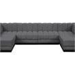 Pemberly Row 6-Piece Contemporary Fabric U-Shaped Modular Sectional in Dark Gray