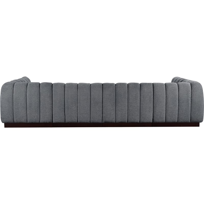 Pemberly Row 6-Piece Contemporary Fabric U-Shaped Modular Sectional in Dark Gray