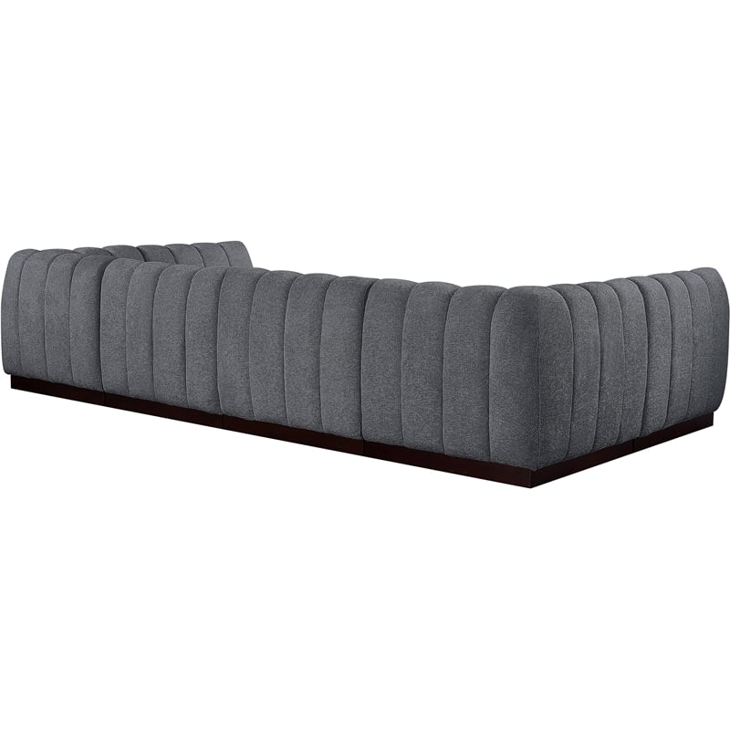 Pemberly Row 6-Piece Contemporary Fabric U-Shaped Modular Sectional in Dark Gray