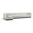 Pemberly Row 6-Piece Contemporary Fabric L-Shaped Modular Sectional in Cream