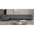 Pemberly Row 6-Piece Contemporary Fabric L-Shaped Modular Sectional in Dark Gray