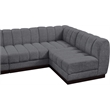 Pemberly Row 6-Piece Contemporary Fabric L-Shaped Modular Sectional in Dark Gray