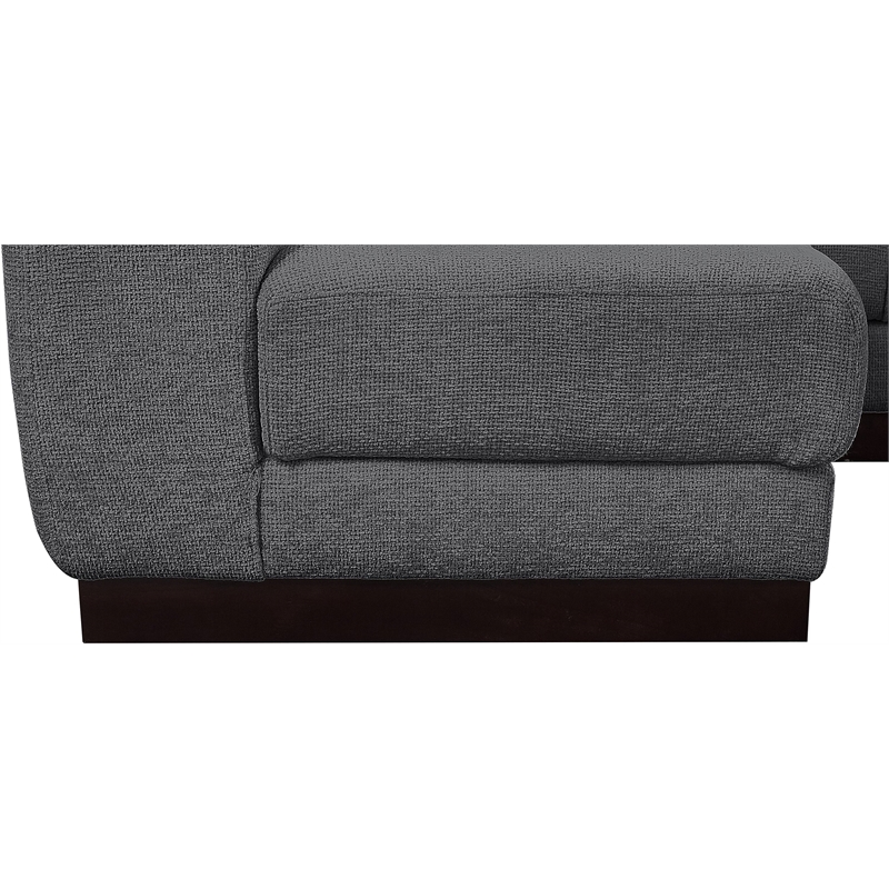 Pemberly Row 6-Piece Contemporary Fabric L-Shaped Modular Sectional in Dark Gray