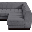Pemberly Row 6-Piece Contemporary Fabric L-Shaped Modular Sectional in Dark Gray