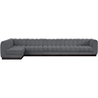 Pemberly Row 6-Piece Contemporary Fabric L-Shaped Modular Sectional in Dark Gray