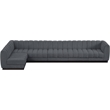 Pemberly Row 6-Piece Contemporary Fabric L-Shaped Modular Sectional in Dark Gray