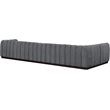 Pemberly Row 6-Piece Contemporary Fabric L-Shaped Modular Sectional in Dark Gray