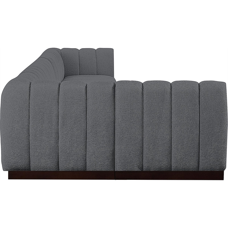 Pemberly Row 6-Piece Contemporary Fabric L-Shaped Modular Sectional in Dark Gray