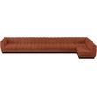 Pemberly Row 7-Piece L-Shaped Contemporary Fabric Modular Sectional in Orange