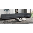 Pemberly Row 7-Piece L-Shaped Contemporary Fabric Modular Sectional in Dark Gray
