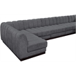 Pemberly Row 7-Piece L-Shaped Contemporary Fabric Modular Sectional in Dark Gray