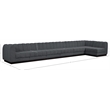 Pemberly Row 7-Piece L-Shaped Contemporary Fabric Modular Sectional in Dark Gray