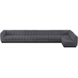 Pemberly Row 7-Piece L-Shaped Contemporary Fabric Modular Sectional in Dark Gray