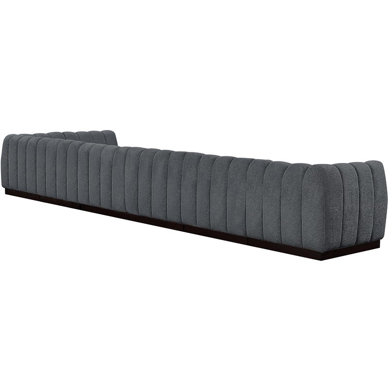 Pemberly Row 7-Piece L-Shaped Contemporary Fabric Modular Sectional in Dark Gray