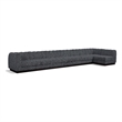 Pemberly Row 7-Piece L-Shaped Contemporary Fabric Modular Sectional in Dark Gray