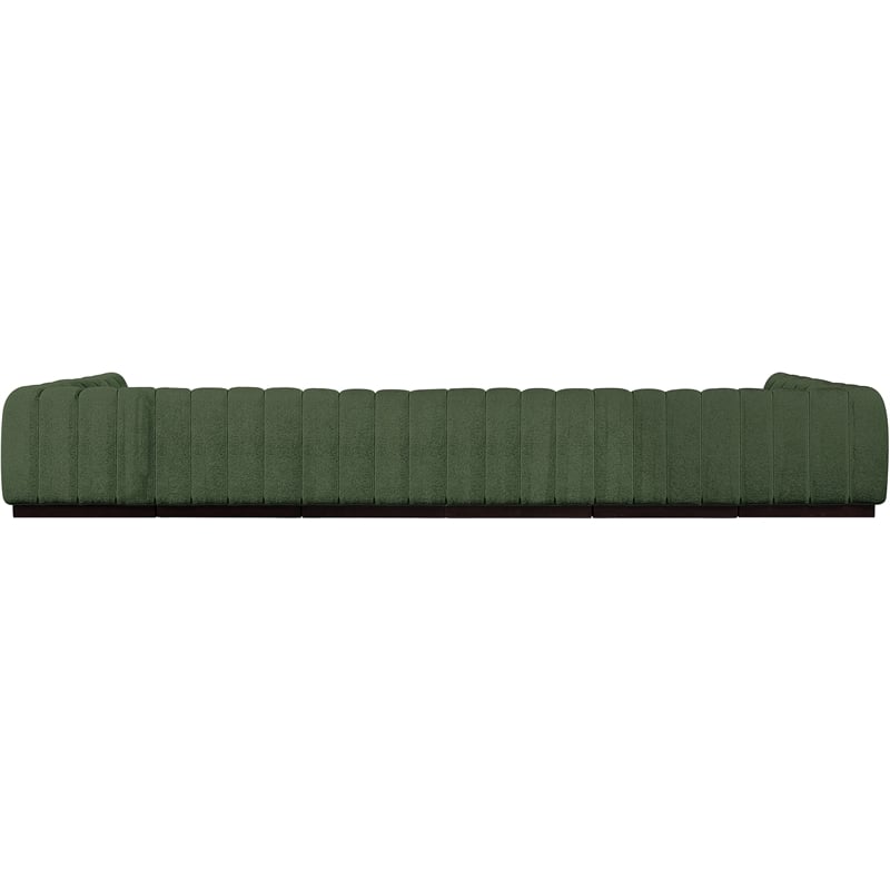 Pemberly Row 8-Piece U-Shaped Contemporary Fabric Modular Sectional in Green