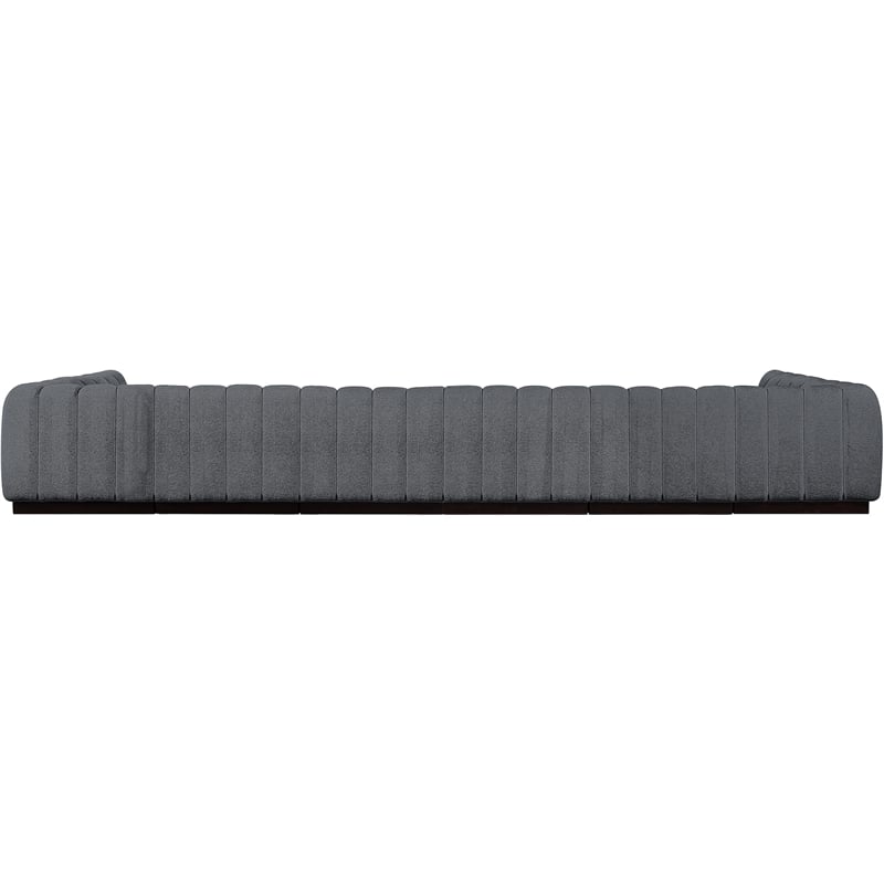Pemberly Row 8-Piece U-Shaped Contemporary Fabric Modular Sectional in Dark Gray