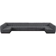 Pemberly Row 8-Piece U-Shaped Contemporary Fabric Modular Sectional in Dark Gray