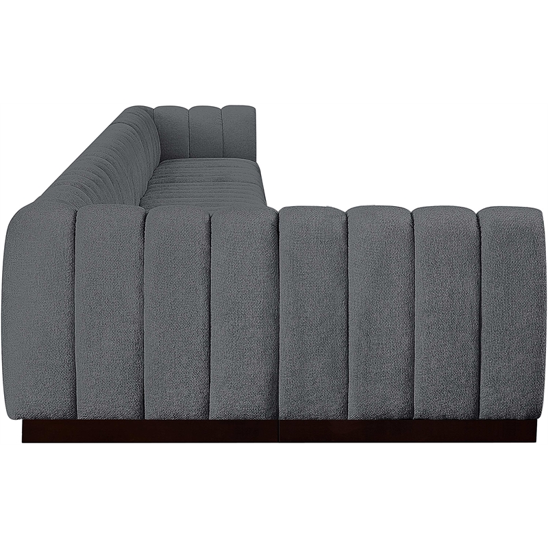 Pemberly Row 8-Piece L-Shaped Contemporary Fabric Modular Sectional in Dark Gray