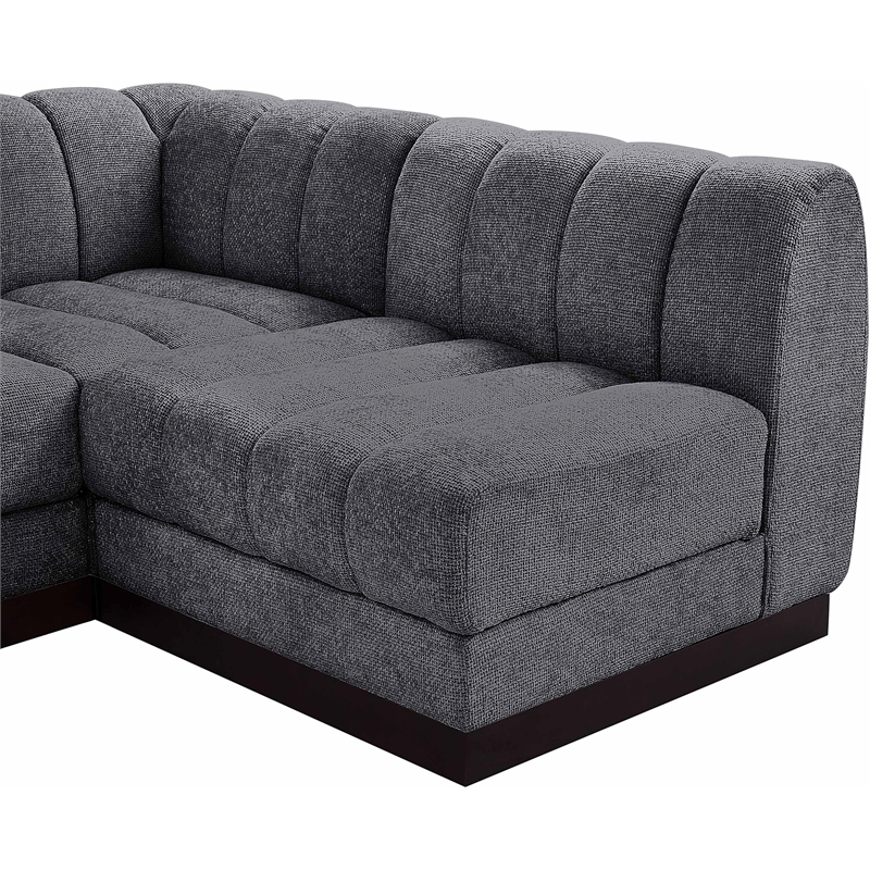 Pemberly Row 8-Piece L-Shaped Contemporary Fabric Modular Sectional in Dark Gray