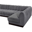 Pemberly Row 8-Piece L-Shaped Contemporary Fabric Modular Sectional in Dark Gray