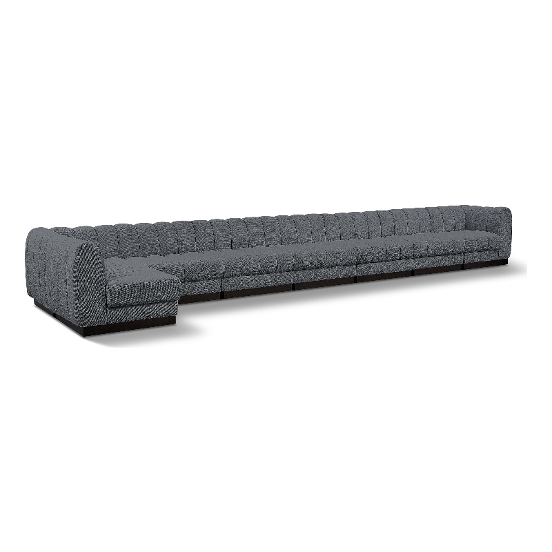 Pemberly Row 8-Piece L-Shaped Contemporary Fabric Modular Sectional in Dark Gray