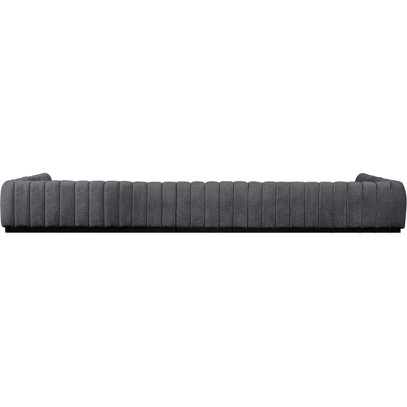 Pemberly Row 9-Piece U-Shaped Contemporary Fabric Modular Sectional in Dark Gray