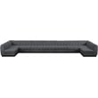 Pemberly Row 9-Piece U-Shaped Contemporary Fabric Modular Sectional in Dark Gray