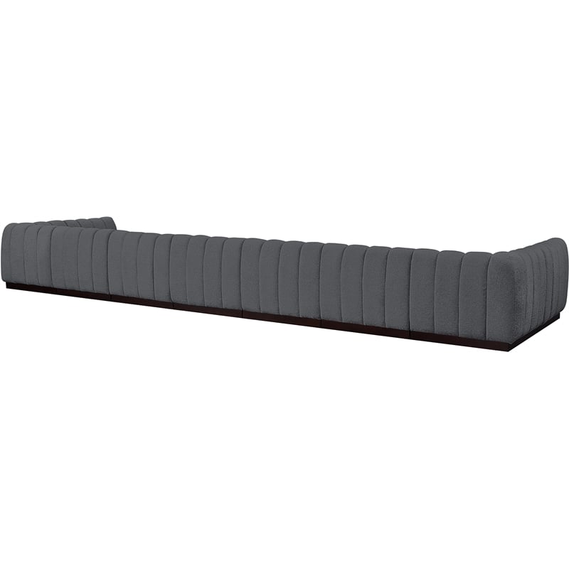 Pemberly Row 9-Piece U-Shaped Contemporary Fabric Modular Sectional in Dark Gray
