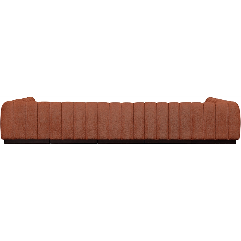 Pemberly Row 7-Piece U-Shaped Contemporary Fabric Modular Sectional in Orange