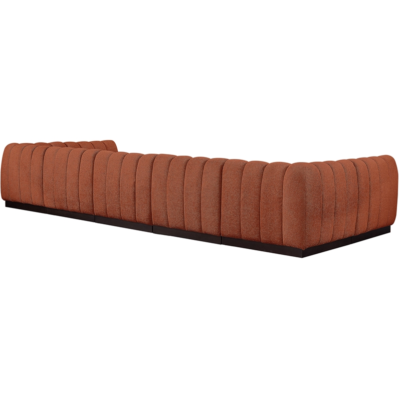 Pemberly Row 7-Piece U-Shaped Contemporary Fabric Modular Sectional in Orange