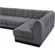 Pemberly Row 7-Piece U-Shaped Contemporary Fabric Modular Sectional in Dark Gray