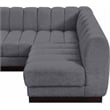 Pemberly Row 7-Piece U-Shaped Contemporary Fabric Modular Sectional in Dark Gray