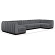 Pemberly Row 7-Piece U-Shaped Contemporary Fabric Modular Sectional in Dark Gray
