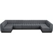 Pemberly Row 7-Piece U-Shaped Contemporary Fabric Modular Sectional in Dark Gray