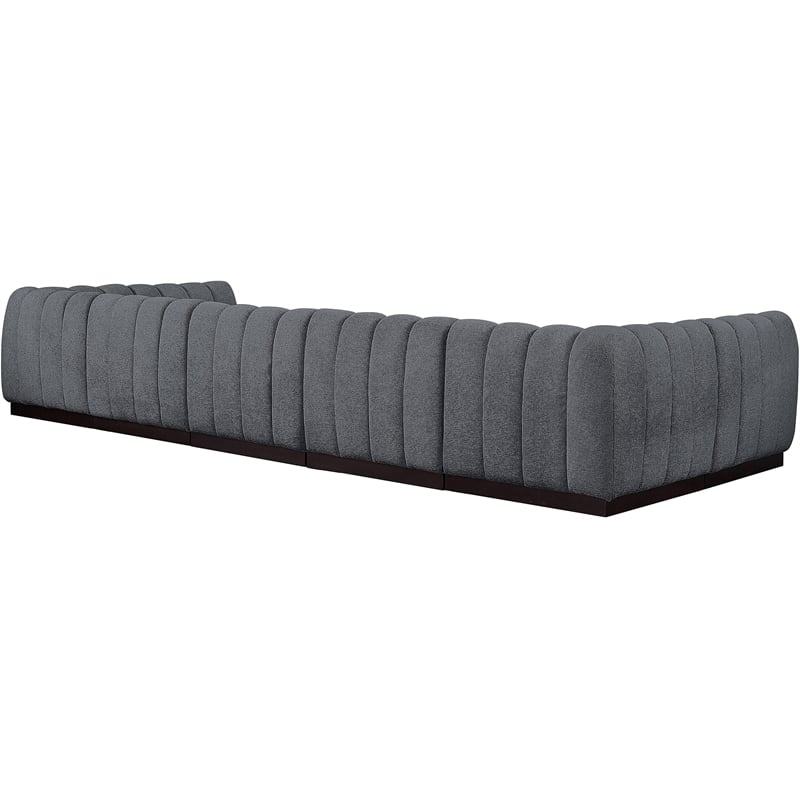 Pemberly Row 7-Piece U-Shaped Contemporary Fabric Modular Sectional in Dark Gray